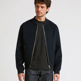 Double-sided wool-cashmere varsity jacket