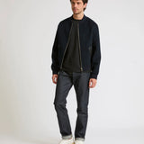 Double-sided wool-cashmere varsity jacket