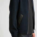 Double-sided wool-cashmere varsity jacket