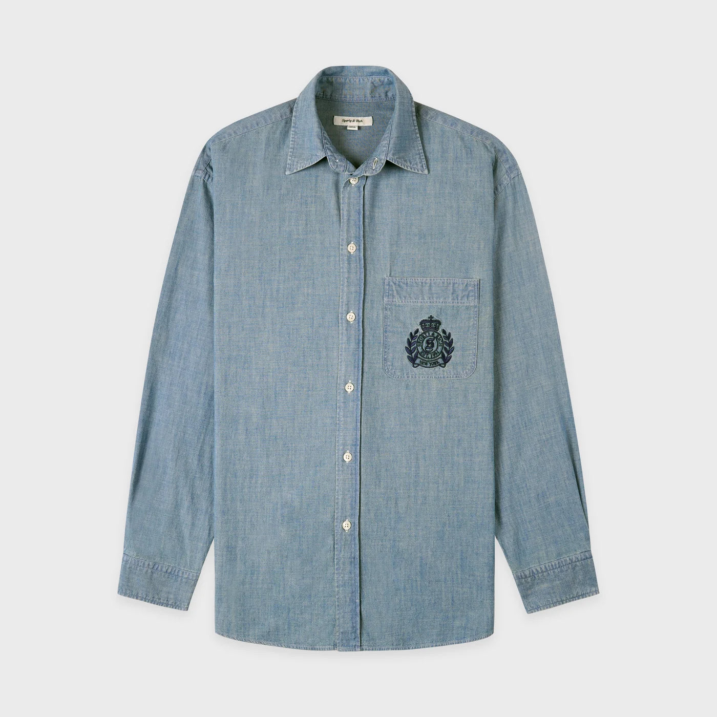 H&W Crest Oversized Shirt - Chambray