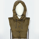 PADDED HOOD BIB IN WATER-REPELLENT TECHNICAL FABRIC
