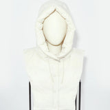 PADDED HOOD BIB IN WATER-REPELLENT TECHNICAL FABRIC