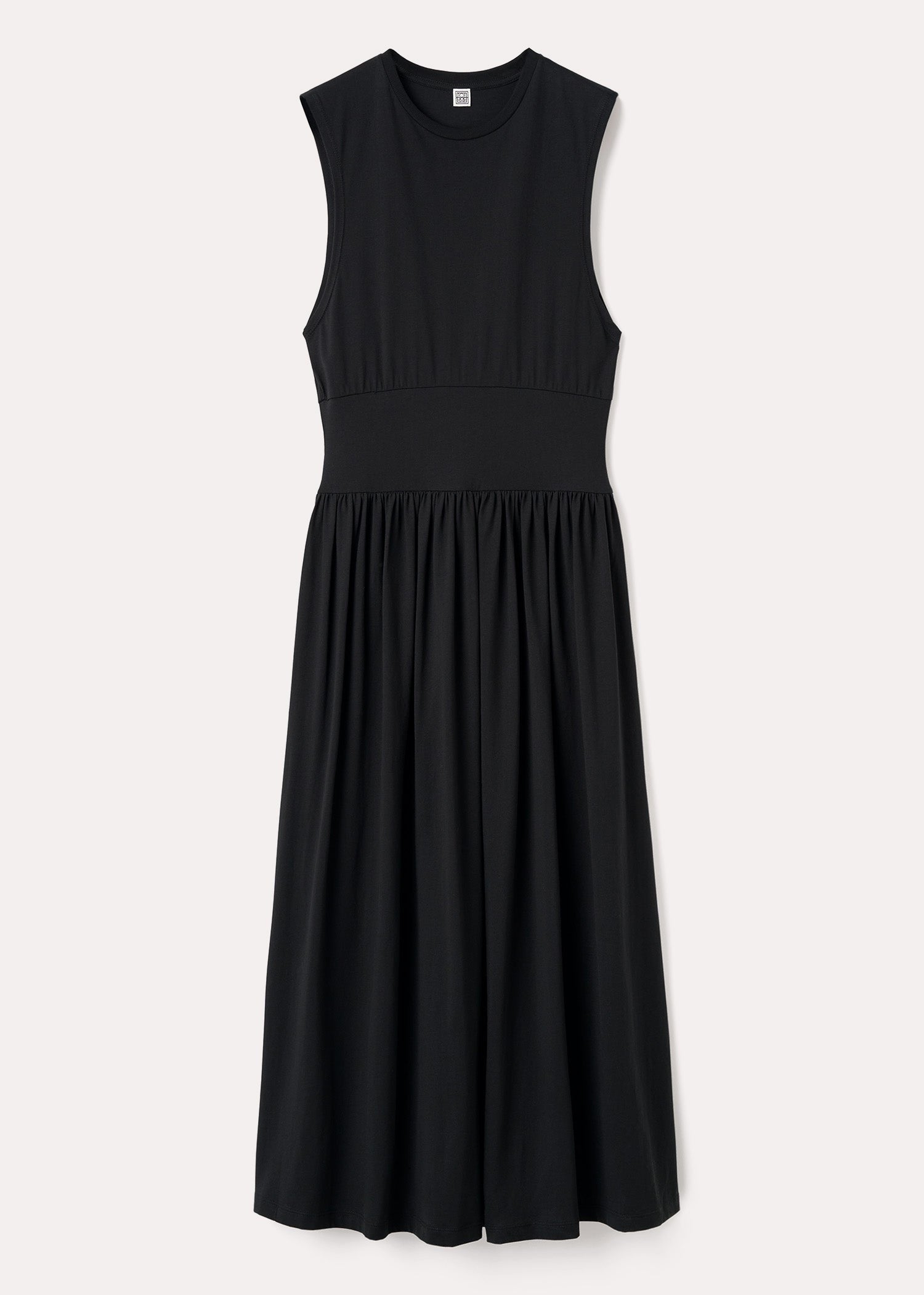 Sleeveless cotton tee dress black – The Line