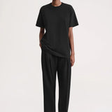 Straight cotton tee Black