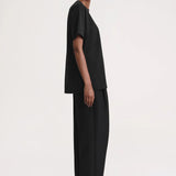 Straight cotton tee Black