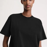 Straight cotton tee Black