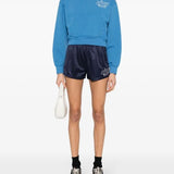 Logo-printed cropped hoodie