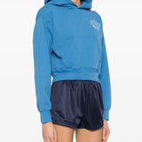 Logo-printed cropped hoodie