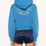 Logo-printed cropped hoodie