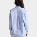 H&W Crest Oversized Shirt - Washed Hydrangea/Navy
