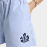H&W Crest Poplin Short - Washed Hydrangea/Navy