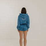 Logo-printed cropped hoodie