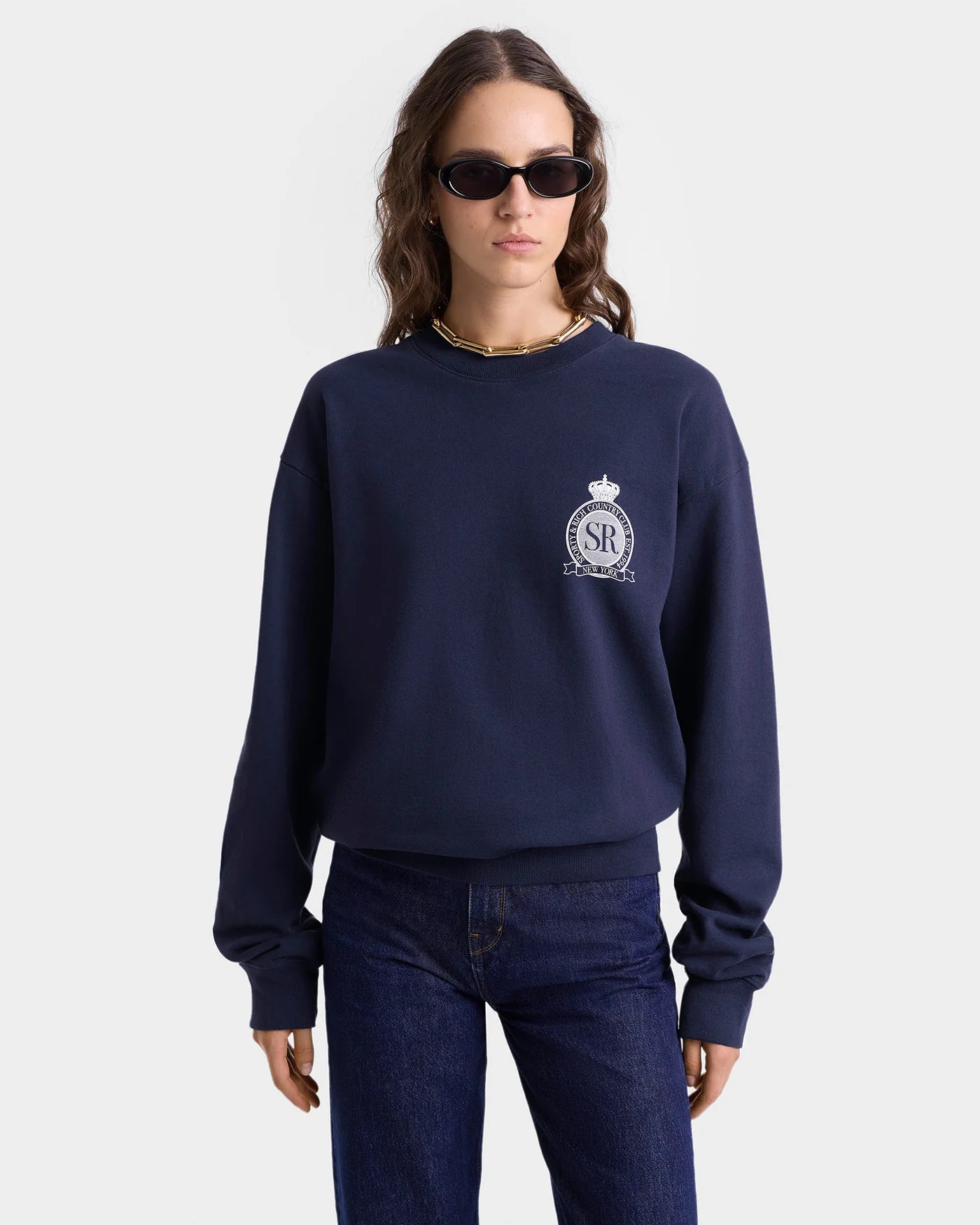 Royal Club Crewneck - Navy/White – The Line