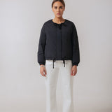 BLACK PUFFER JACKET WITH A ROUND NECK by Yves Salomon