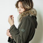 Khaki Trench Fur by Yves Salomon
