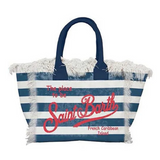 Blue striped Vanity tote bag by MC2 Saint Barth