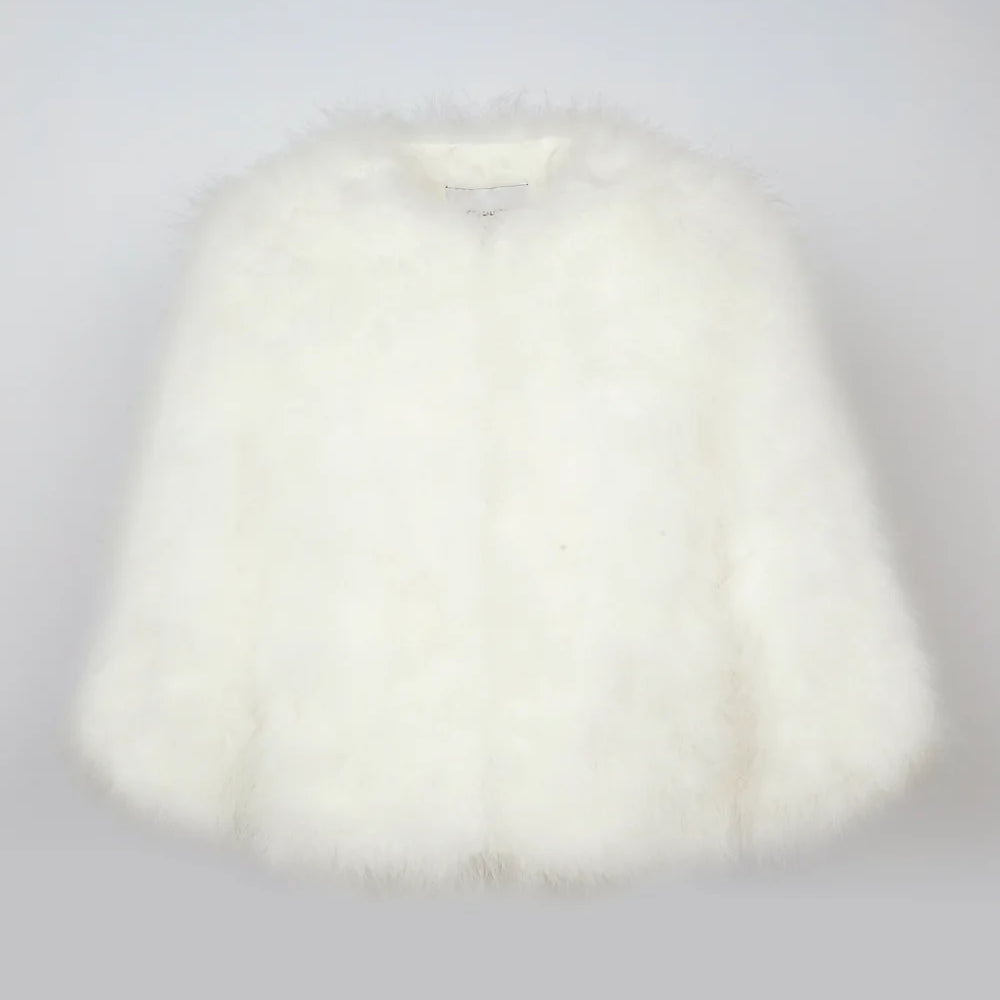 Short feather jacket