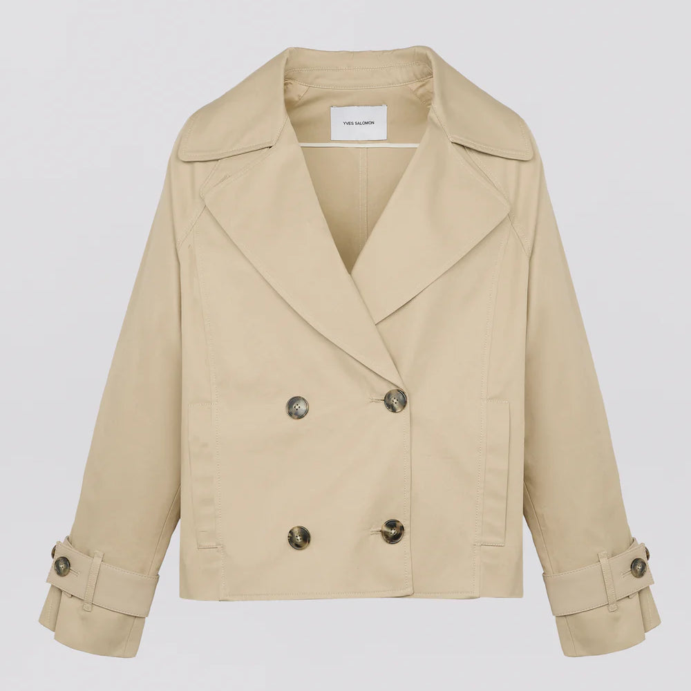 Cotton gabardine trench jacket