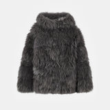 Gray Flen fur coat made of Kashmir goat fur