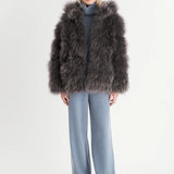 Gray Flen fur coat made of Kashmir goat fur