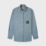 H&W Crest Oversized Shirt - Chambray