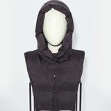 PADDED HOOD BIB IN WATER-REPELLENT TECHNICAL FABRIC
