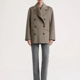 Wool doublé peacoat concrete by Toteme