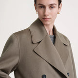 Wool doublé peacoat concrete by Toteme