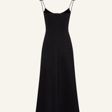 Bustier midi dress in black by Magda Butrym