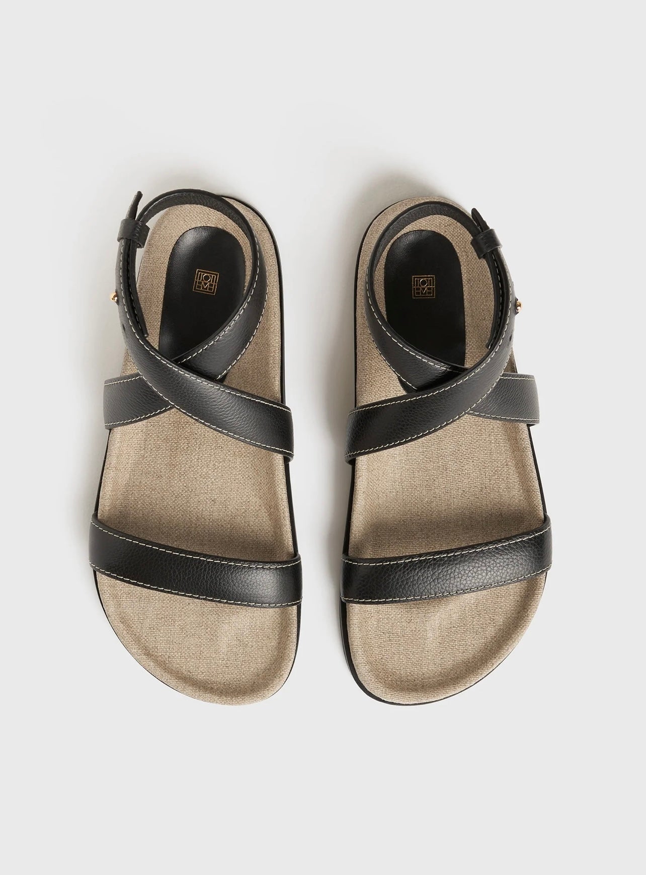 The Leather Chunky Sandal black/ecru – The Line