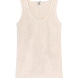 Textured rib tank ecru