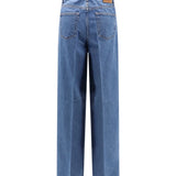 Широкие джинсы ярко-синего цвета от Toteme