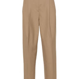 BROWN HIGH-WAIST TAILORED TROUSERS by Toteme