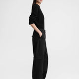 Cotton cargo trousers black by Toteme