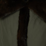 GREEN DOWN JACKET WITH MINK FUR