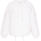 WHITE PUFFER JACKET WITH A ROUND NECK by Yves Salomon