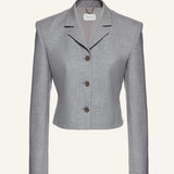 Серый приталенный кашемировый пиджак от Magda Butrym