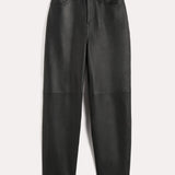 Tapered leather trousers black by Toteme