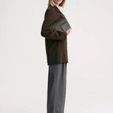 Structured-waist jacket chocolate mélange by Toteme