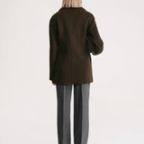 Structured-waist jacket chocolate mélange by Toteme