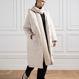 White LONG DOWN JACKET by Yves Salomon