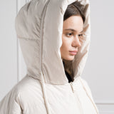 White LONG DOWN JACKET by Yves Salomon