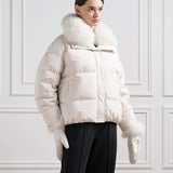 White BOXY DOWN JACKET by Yves Salomon