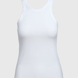 White ribbed tank top by Toteme