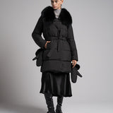 Black down jacket fur by Yves Salomon