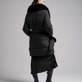 Black down jacket fur by Yves Salomon