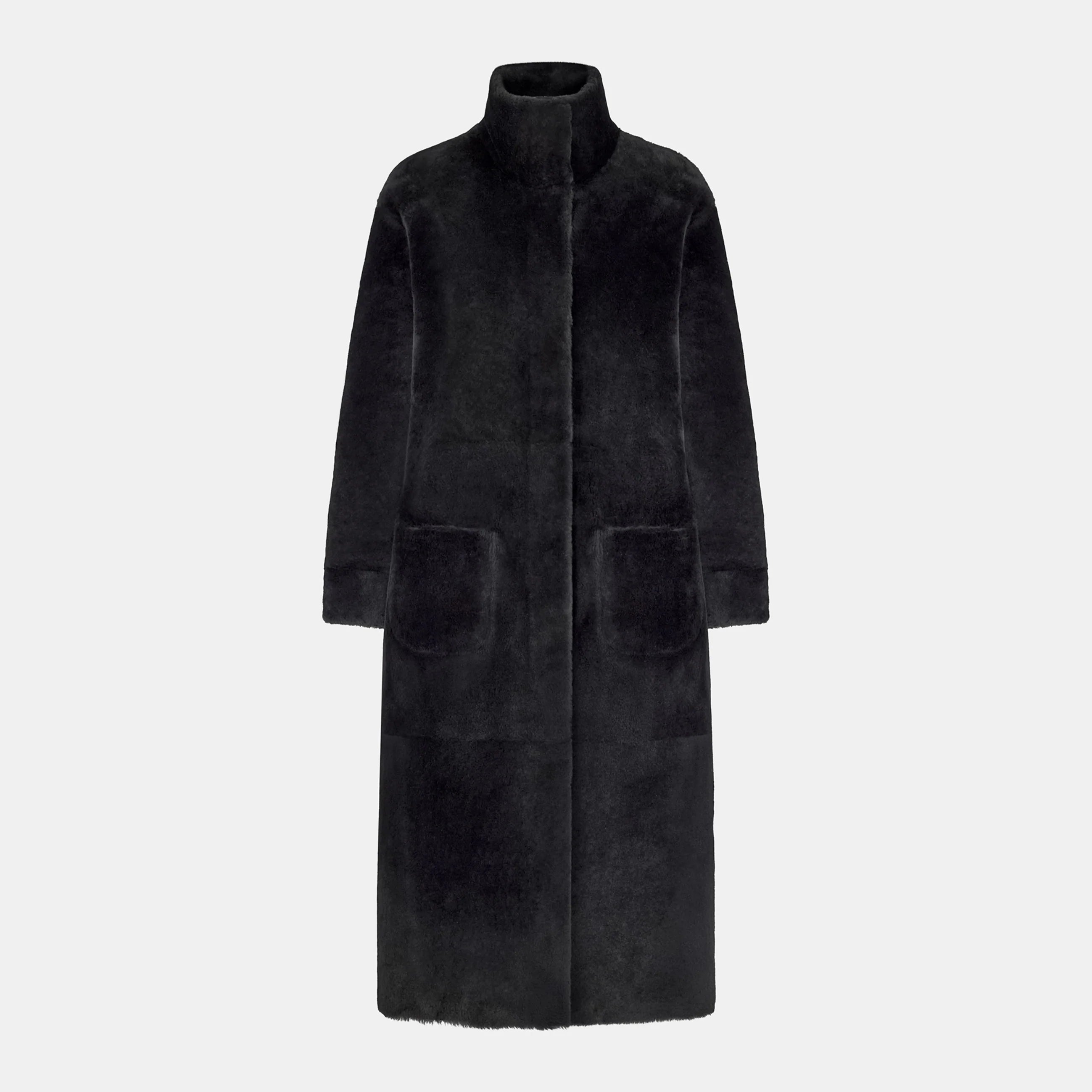 Robert Reversible shearling merino coat black