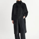 Robert Reversible shearling merino coat black