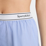 Serif Logo Boxer Short - Light Blue Striped/White