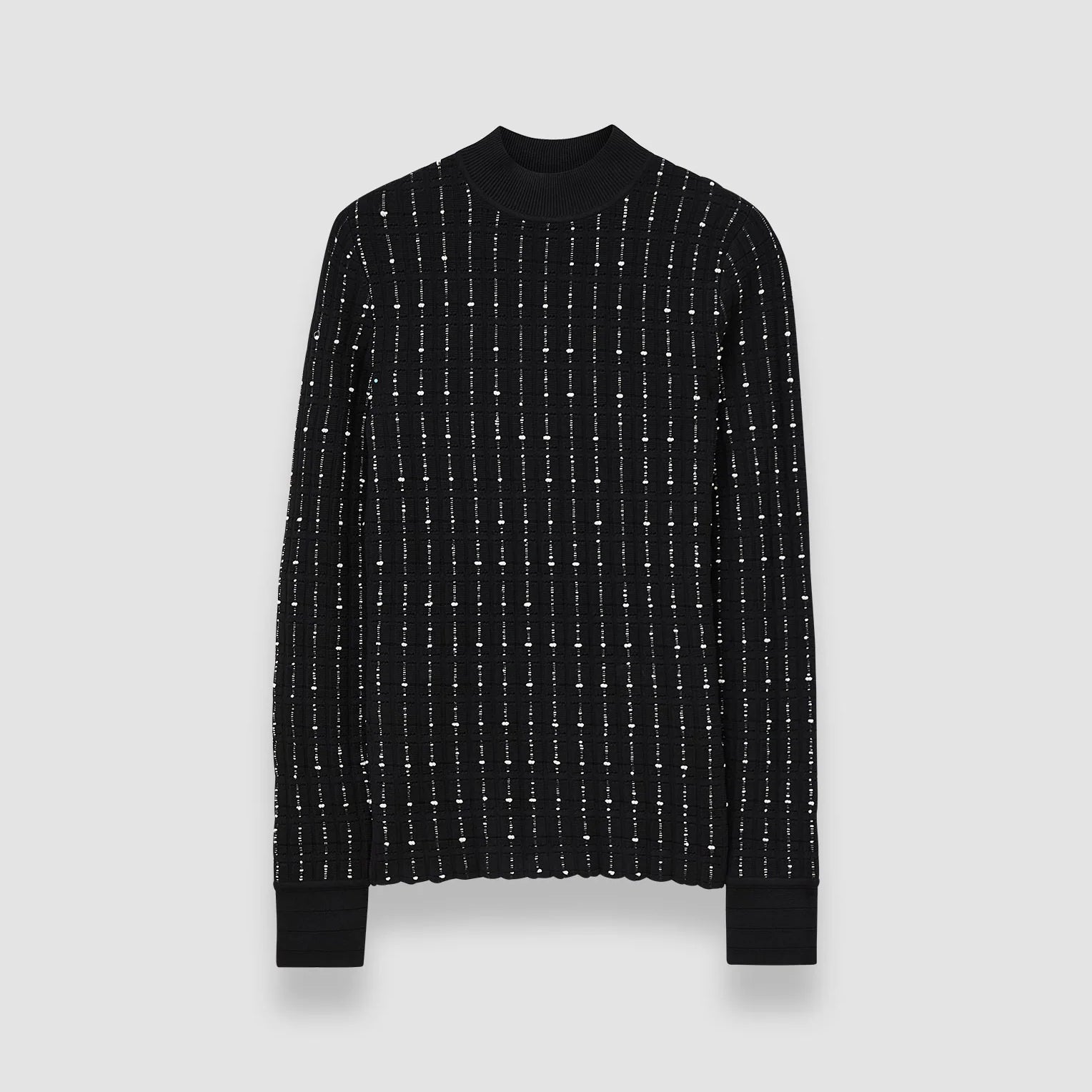 Fragmented Stripes Mock Neck Top